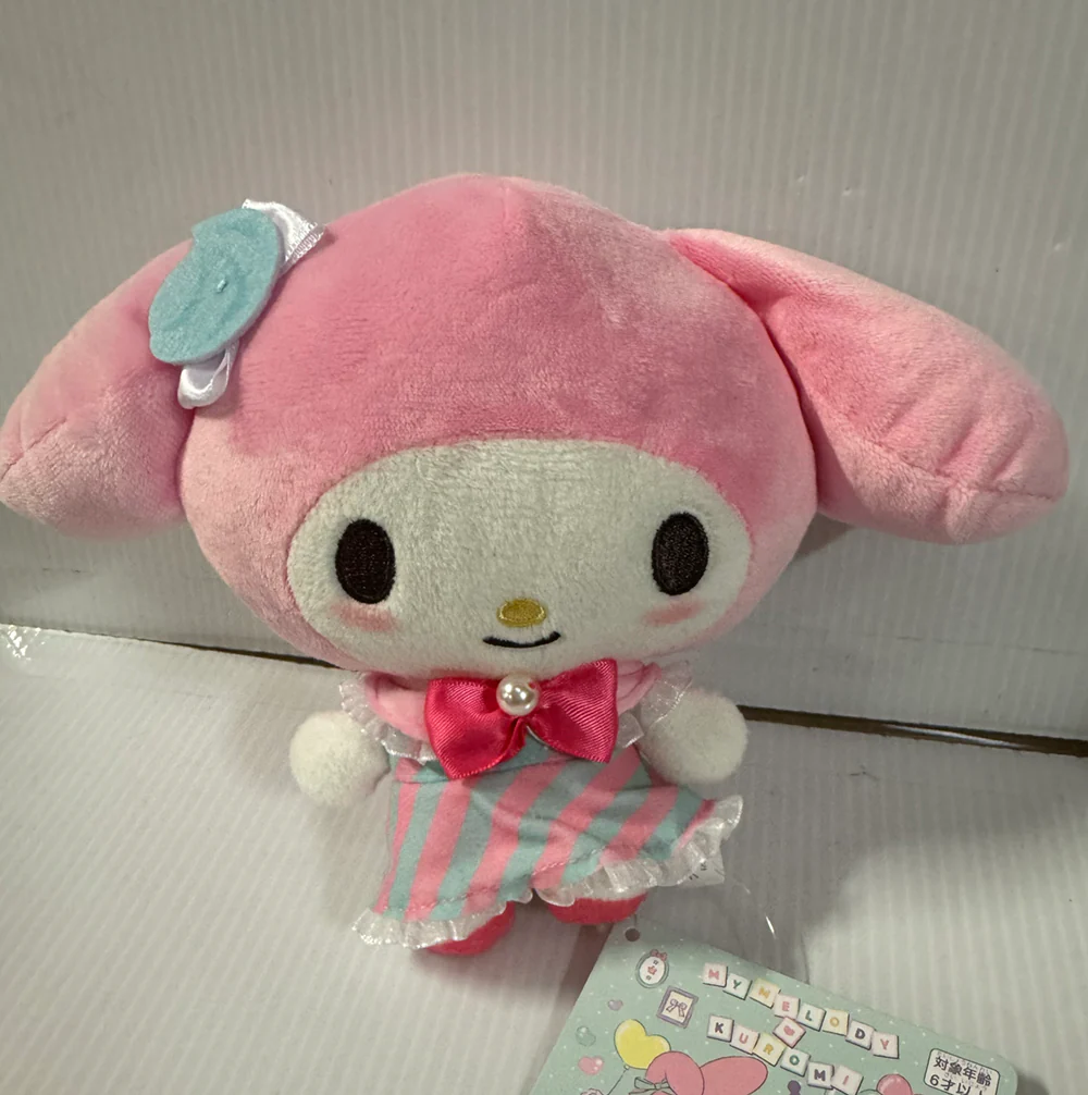 Sanrio - My Melody Pink with Pink and Blue Striped Dress 16cm Plush