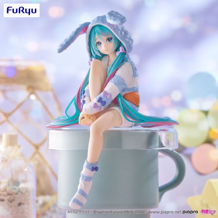 Vocaloid - Hatsune Miku Rabbit-Ear Pajama Blue Ver. Noodle Stopper Prize Figure