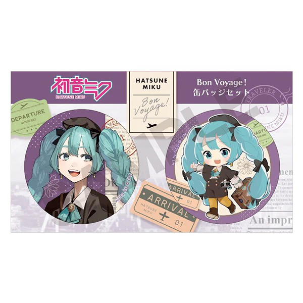 Vocaloid - Hatsune Miku Button Pin Set Purple
